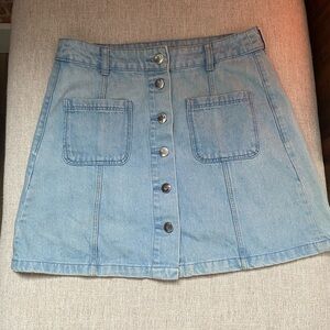 denim mini skirt